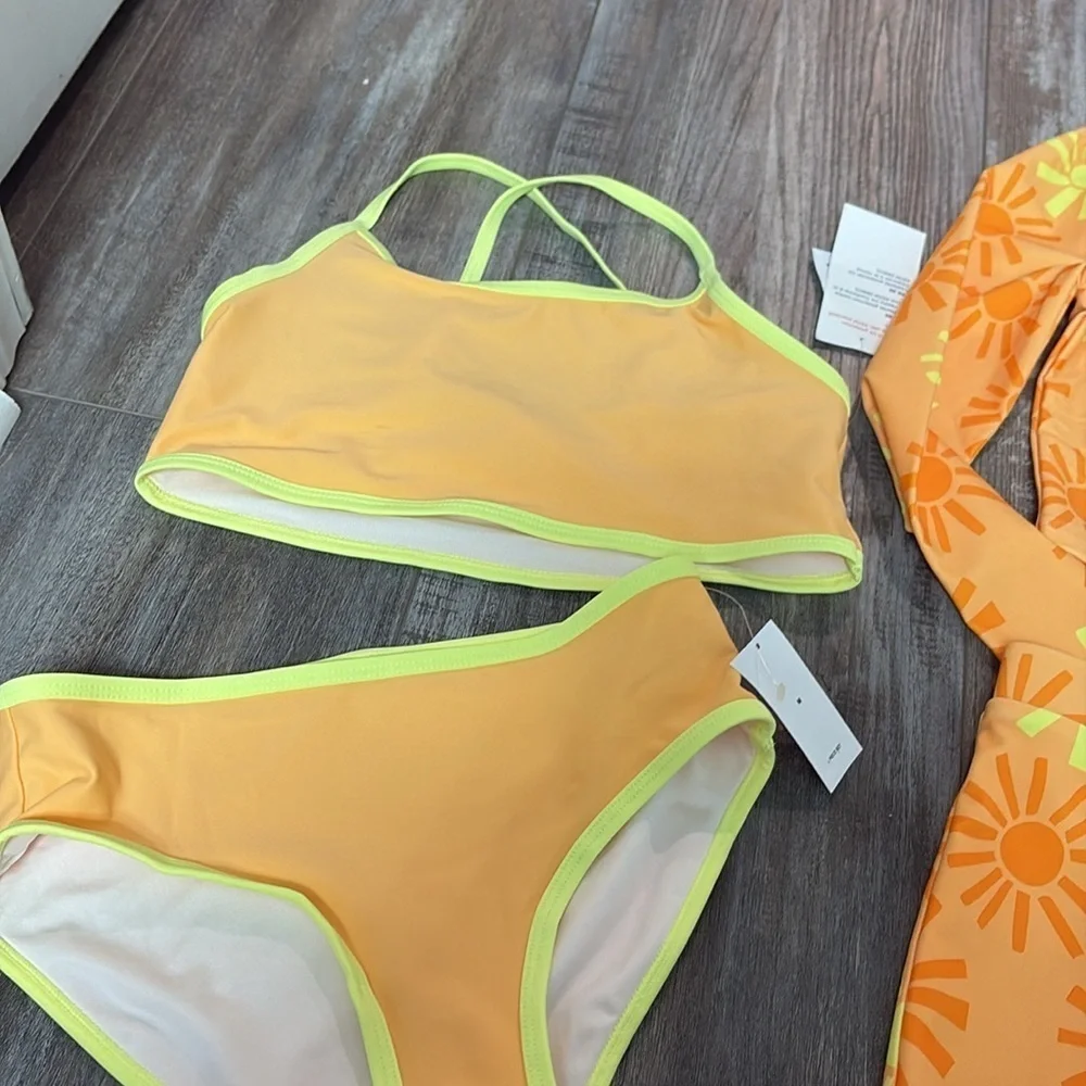 Old Navy sunshine yellow four piece swim set size medium